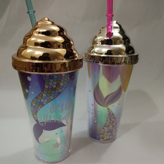 Holographic Mermaid Sippers
