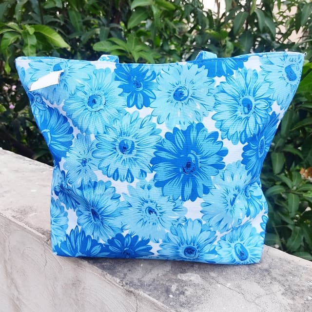 Floral Blue Tot bag